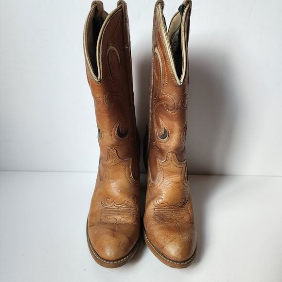 Vintage Dingo Cowboy Western Boots Womens Size 6M 1308 Brown Made In USA - Picture 7 of 12